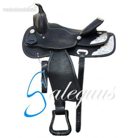 SILLA WESTERN GALEQUUS ESPECTACULO.-16" NEGRO in 