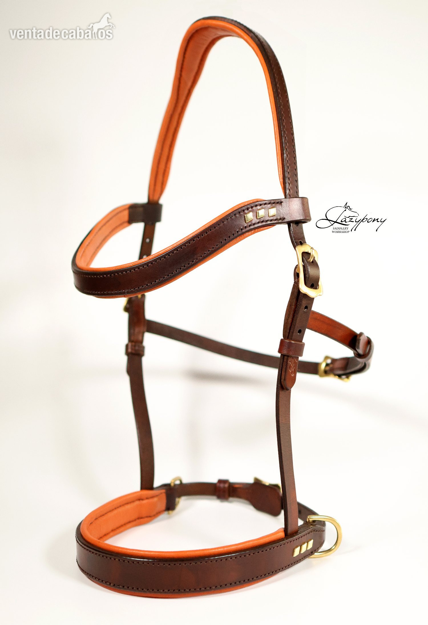 Cabezada sidepull clásica Lazypony / Leather sidepull bitless Lazypony