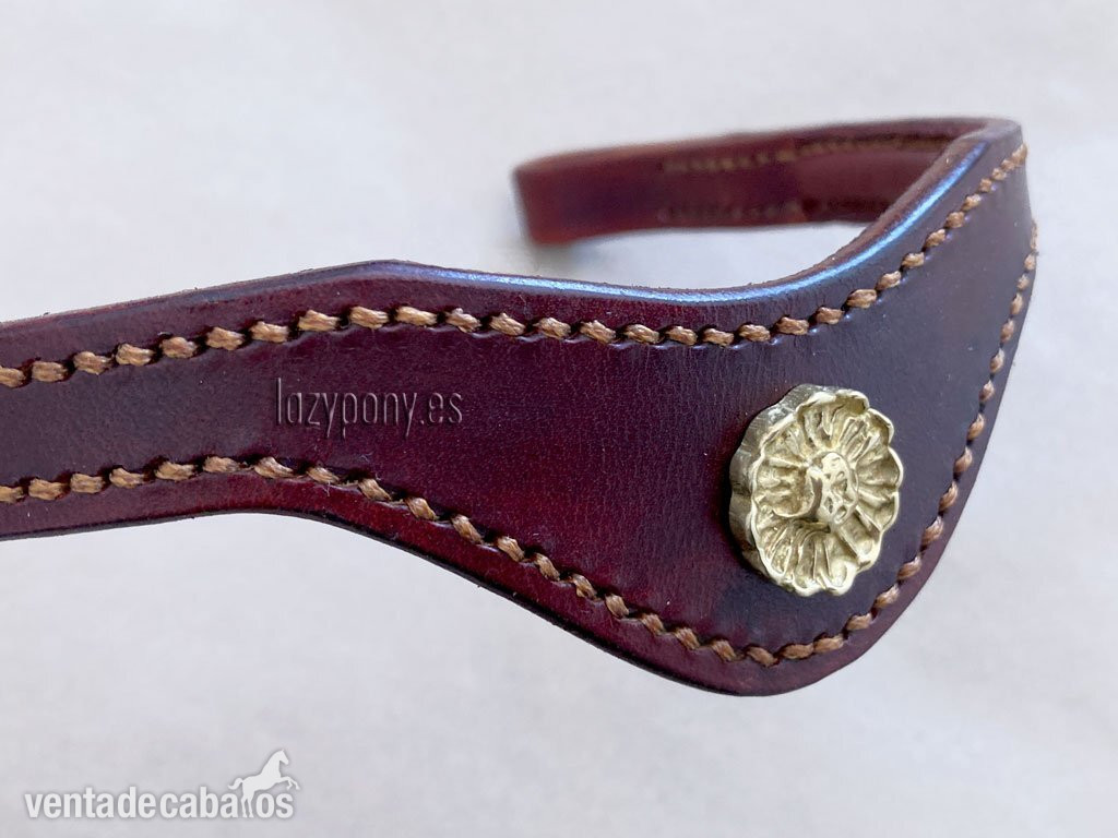 Frontalera Barroca Lazypony de cuero Lazypony, Leather baroque browband  - Artículos de hípica