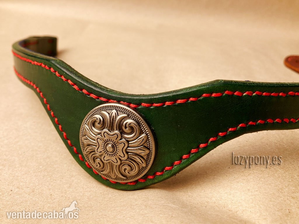 Artículos de hípica - Frontalera Barroca Lazypony de cuero Lazypony, Leather baroque browband  in 