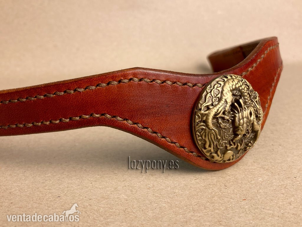 Artículos de hípica - Frontalera Barroca Lazypony de cuero Lazypony, Leather baroque browband 