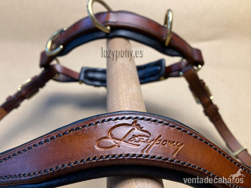 Artículos de hípica - Cabezada serreta Lazypony\ Handmade leather cavesson Lazypony