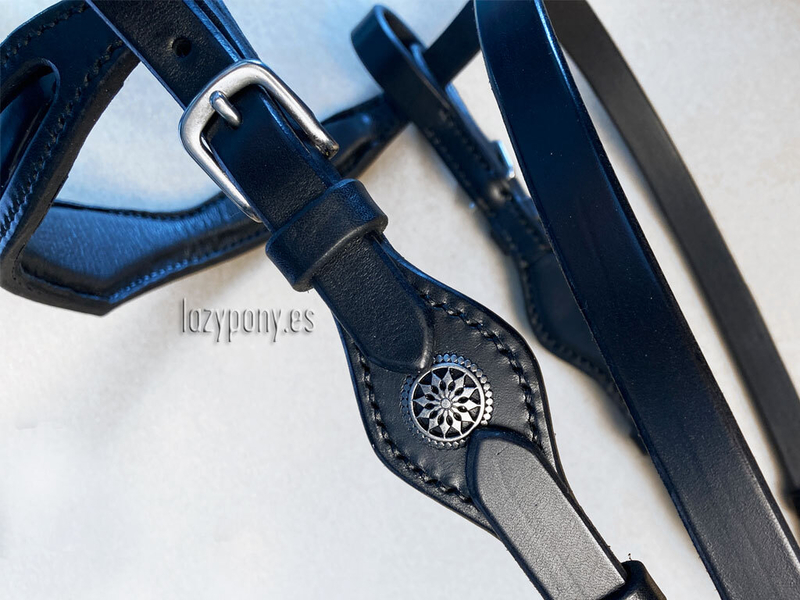  Patent leather bridle Black Knight Lazypony, cabezada de cuero, cabezada barroca
