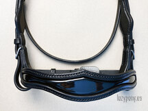 Patent leather bridle Black Knight Lazypony, cabezada de cuero, cabezada barroca