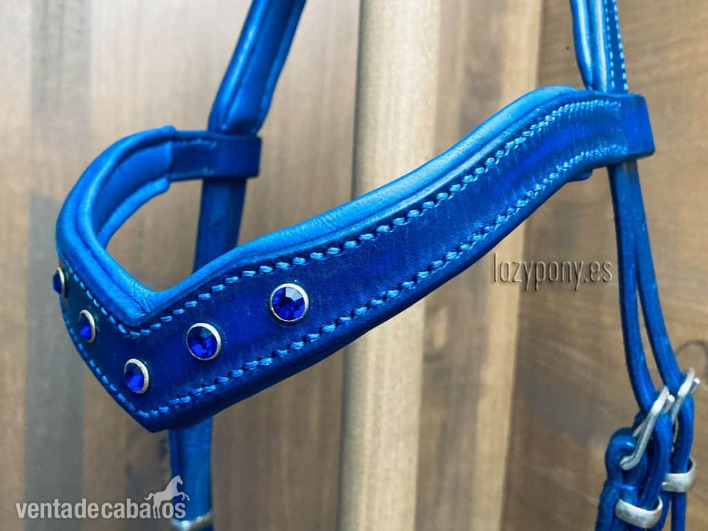 Artículos de hípica - Frontalera Diadem Lazypony en forma de V, Cristal V-shaped browband in 