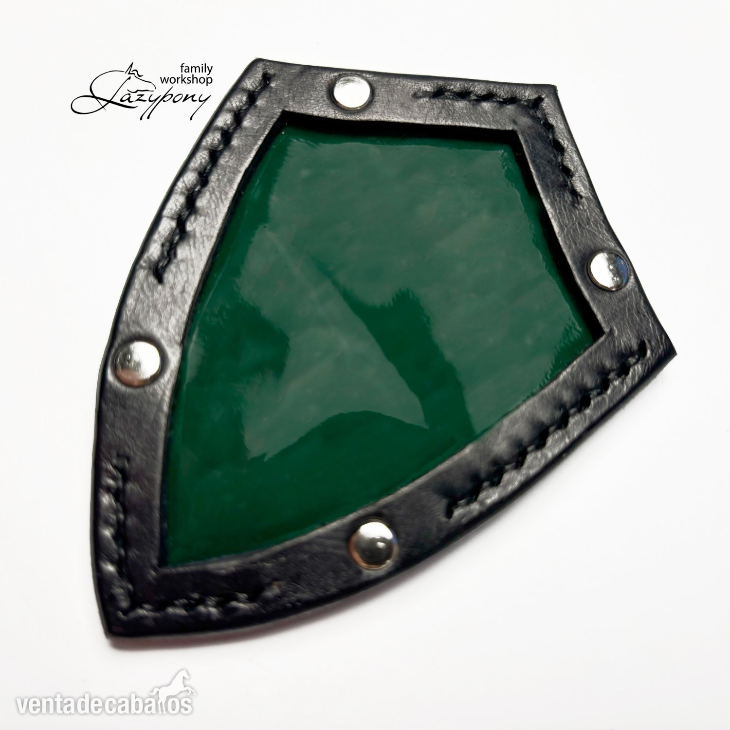 Frontalera de cuero hecha a mano Shield Lazypony en forma de X, X-browband, cross browband 