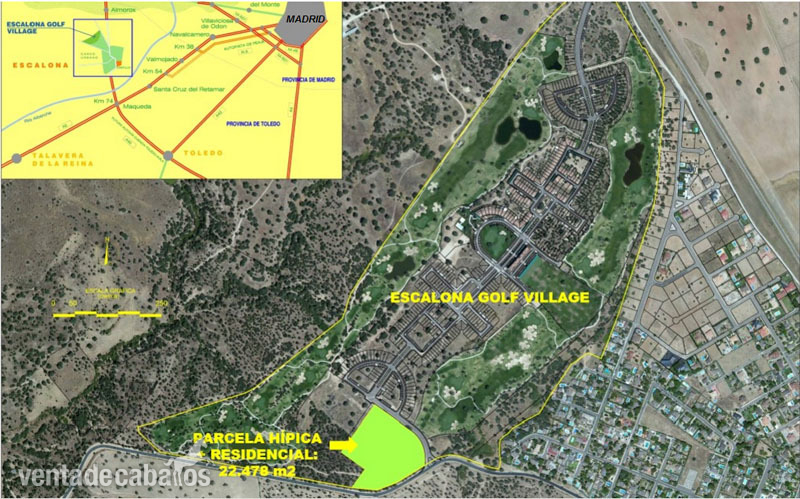 Se vende finca de 2,25 has. dentro del Campo de Golf (18 hoyos) de Escalona (Toledo) a 60 km. de Madrid-Capital. Ideal para actividad hípica compatible con gran vivienda unifamiliar o para la construcción de aphartotel con bungalow (26 unidades aprox.). in Escalona