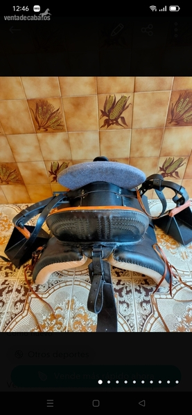 Silla de montar vaquera, cincha y cabezal