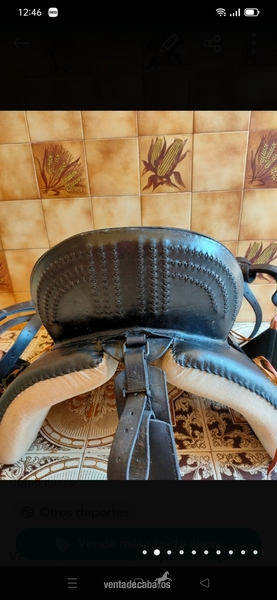 Silla de montar vaquera, cincha y cabezal in 