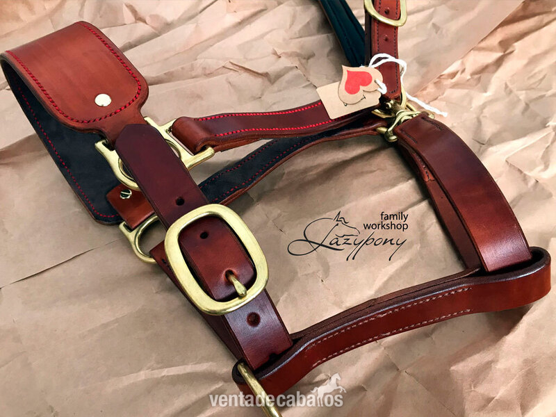 Artículos de hípica - Cabezada de cuadra Lazypony\ Leather horse halter Lazypony in 