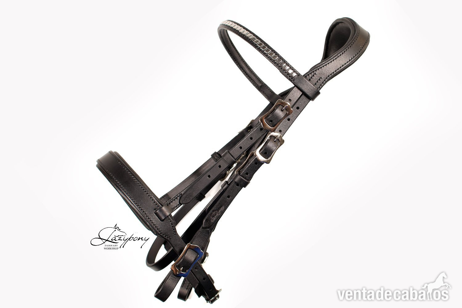 Cabezada Clásica de cuero Lazypony/Classic leather horse bridle Lazypony 